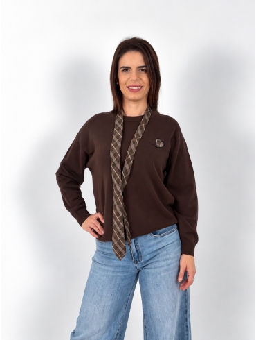 Pulover dama  - LOVE - brown