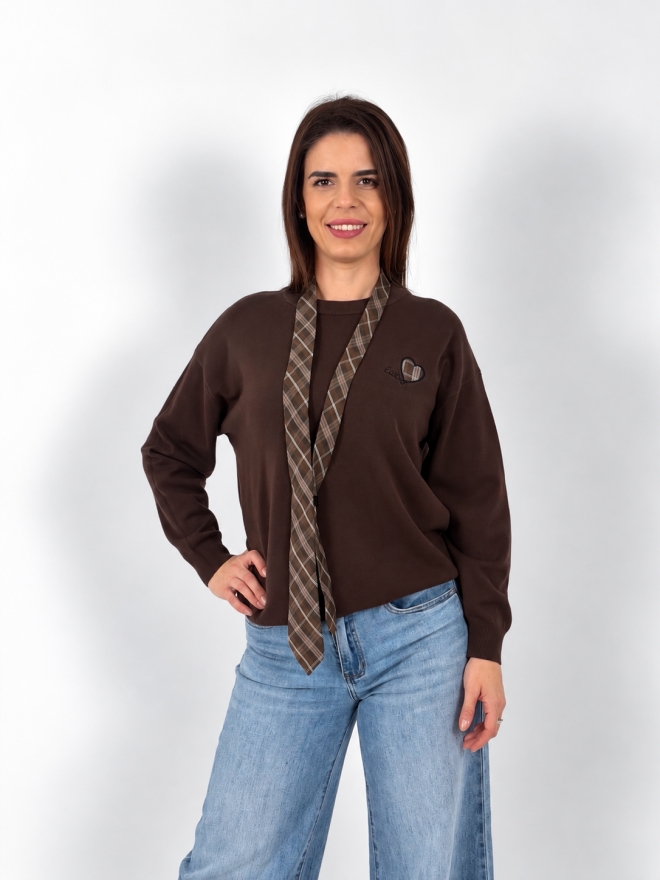 Pulover dama  - LOVE - brown